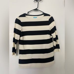 J. McLaughlin Striped Mid Length Sleeve Top